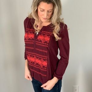Lucky Brand Embroidered Top